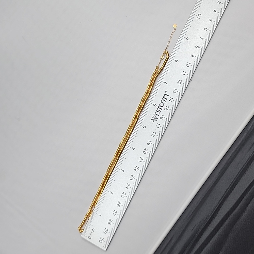 18K Yellow Gold Bubble Necklace Size 16" to 18" Chain Lightweight 2mm Au750 NEW - Picture 8 of 9